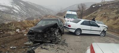 تصادف در جاده کوهستانی قزوین پنج مصدوم برجای گذاشت