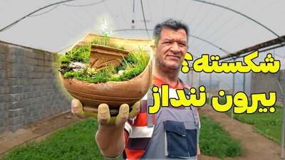 تبدیل گلدان شکسته به یک اثر هنری | ایده خلاقانه برای کاشت مجدد گلدان !