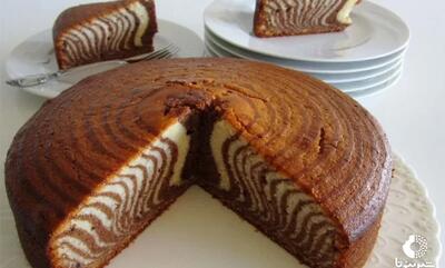 طرز تهیه کیک زبرا رنگی خوشمزه و مخصوص برای صبحانه و عصرانه