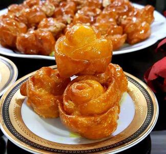 طرز تهیه خاگینه گل داوودی با کشمش و پودر گردو