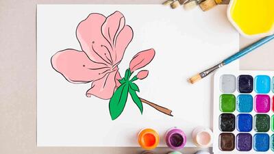 با چند خط ساده یک گل فوق العاده زیبا نقاشی کن
