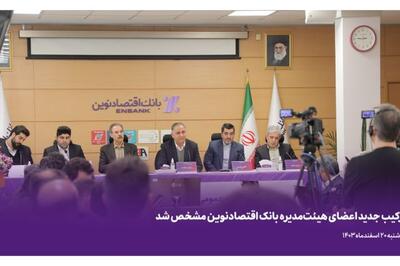 ترکیب جدید اعضای هیئت‌مدیره بانک اقتصادنوین مشخص شد