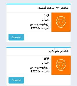 هوای تهران در شرایط ناسالم