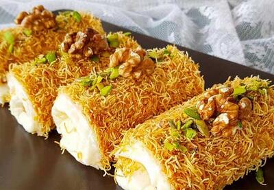 طرز تهیه کنافه با پودینگ یه دسر عالی برای بعد افطار