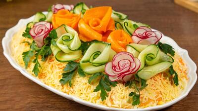 تزئین سالاد : طرز تهیه و تزئین ۵ نوع سالاد جذاب و مجلسی