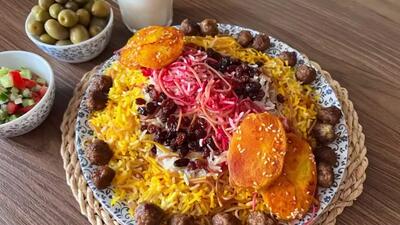 طرز تهیه رشته پلو چهارشنبه سوری با گوشت قلقلی