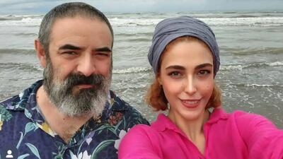 تصویر روز | عاشقانه های دوست داشتنی «حسن معجونی» و هدیه حسینی نژاد | گلی شی