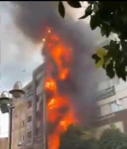 لحظات دلهره‌آور از آتش‌ سوزی وحشتناک مجتمع پزشکی بهشهر مازندران