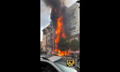 ببینید| آتش‌سوزی گسترده در مجتمع پزشکی در بهشهر
