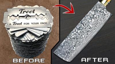 مراحل دیدنی ساخت چاقوی ژاپنی ناکری با 800 عدد تیغ (فیلم)