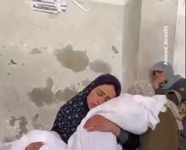 وداع تلخ مادر فلسطینی با کودک شهیدش