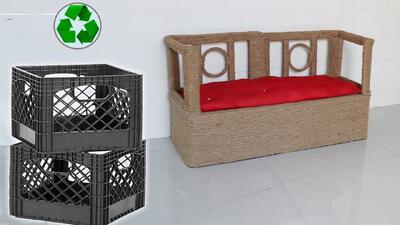 ایده های شگفت انگیز برای استفاده مجدد جعبه پلاستیکی در میز و کاناپه / ایده های صنایع دستی