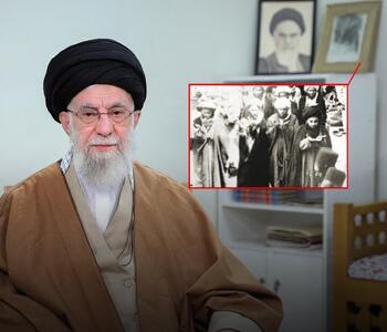 عکس سید عبدالحسین لاری  پشت سر رهبر انقلاب در پیام نوروزی 1404