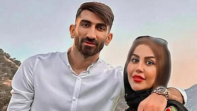 دور دور علیرضا بیراوند و همسرش با ماشین لوکسش و همخوانی با آهنگ لری + فیلم