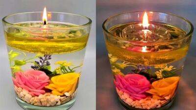 آموزش مرحله به مرحله ساخت شمع با روغن زیتون (ویدیو)