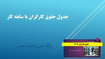 جدول حقوق 1404 / جدول جزییات حقوق و مزایای کارگران در سال ۱۴۰۴ + فیلم