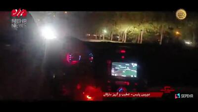 تعقیب و گریز سارقان در بزرگراه سعیدی تهران + فیلم