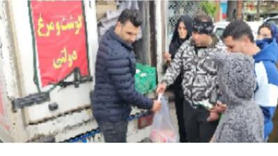 توزیع مرغ و گوشت منجمد در ۳ نقطه پرتردد ساری