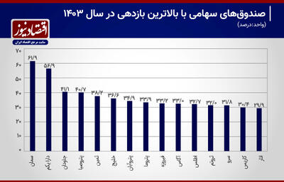 برترین و ضعیف‌ترین صندوق‌های سهامی ۱۴۰۳؛ تفاوت در استراتژی یا شرایط بازار؟ + نمودار