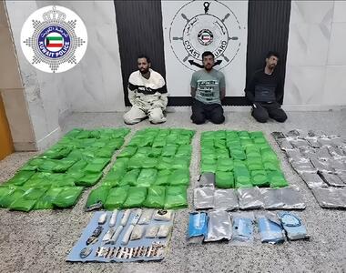دستگیری 3 ایرانی به اتهام انتقال مواد مخدر به کویت (+عکس) / کشف 1.5 میلیون دلار حشیش و ...