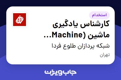 استخدام کارشناس یادگیری ماشین (Machine Learning Specialist) در شبکه پردازان طلوع فردا