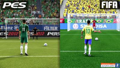 مقایسه ضربات پنالتی نیمار در بازی‌های FIFA و PES - پارس فوتبال