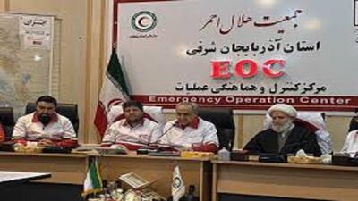 بازدید استاندار آذربایجان شرقی از مرکز کنترل و هماهنگی عملیات جمعیت هلال احمر استان