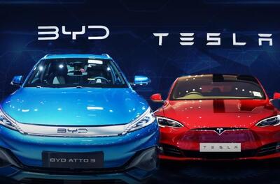 فروش خودروهای BYD چین از تسلا پیشی گرفت
