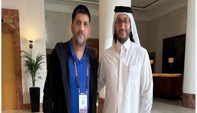 دیدار علیرضا دبیر با رئیس فدراسیون کشتی قطر