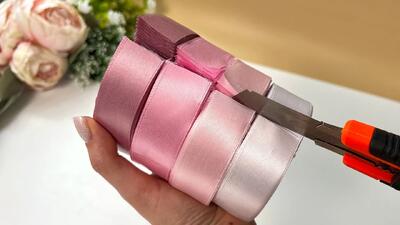 من روبان را بریدم و یک حلقه گل زیبا درست کردم! ایده ای شیک برای تزیین خانه!
