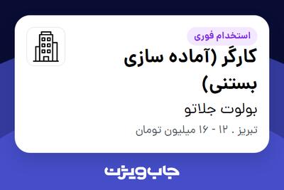 استخدام کارگر (آماده سازی بستنی) در بولوت جلاتو