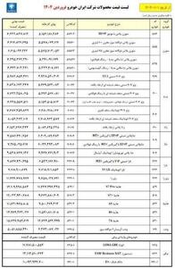 عکس/ لیست جدید قیمت محصولات ایران خودرو برای فروردین ۱۴۰۴ | اقتصاد24