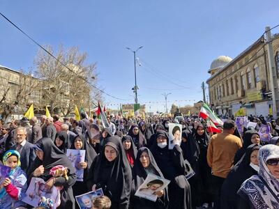 فریاد آزادی فلسطین در ۴۰ نقطه همدان طنین‌انداز می‌شود