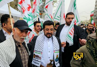 عکس/ حضور ابراهیم محمدالدیلمی سفیر یمن در راهپیمایی روز قدس تهران