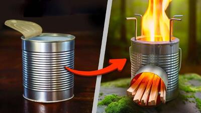 ساخت اجاق هیزمی با قوطی های دورریختنی