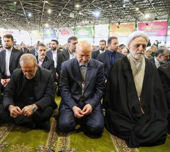 حضور روسای قوای سه‌گانه در نماز جمعه روز قدس تهران