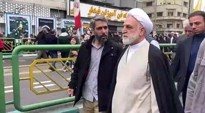حضور رئیس قوه قضاییه در صفوف مردم در راهپیمایی روز قدس