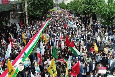 نمایش همبستگی آذربایجان غربی با فلسطین با طنین فریاد«علی العهد یا قدس»