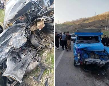 تصاویر قربانیان حادثه تصادف سهمگین امروز در ثلاث باباجانی