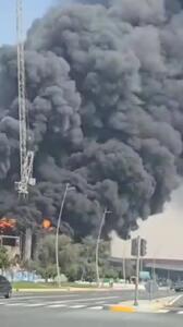 فیلمی از پارک آبی شهر ابوظبی که در آتش سوخت