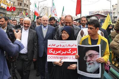 حضور قالیباف در راهپیمایی روز جهانی قدس