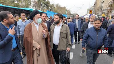 سیدمصطفی خامنه ای فرزند رهبری در راهپیمایی روز قدس