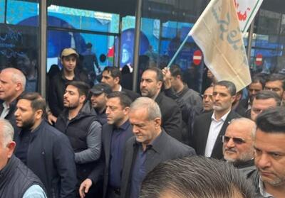 حضور پزشکیان در راهپیمایی روز قدس - تسنیم