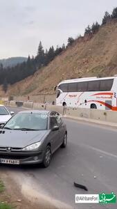 سقوط وحشتناک خودرو پژو پارس در نزدیکی مرزن آباد