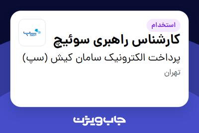 استخدام کارشناس راهبری سوئیچ در پرداخت الکترونیک سامان کیش (سپ)