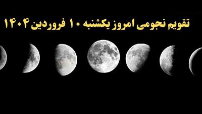 تقویم نجومی فردا یکشنبه ۱۰ فروردین ۱۴۰۴ | تقویم نجومی همسران یکشنبه ۱۰ فروردین ۱۴۰۴