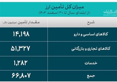 تأمین 66.8 میلیارد دلار ارز واردات و نیازهای خدماتی در 1403 - تسنیم