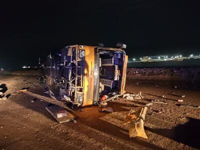حادثه خونین در کرمان؛ واژگونی اتوبوس 11 فوتی برجای گذاشت