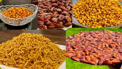 طرز تهیه شیرینی و میان وعده های افغانی / چانا دال، نخود سوخاری تند، بادام سوخاری