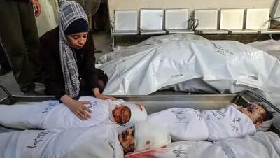 کودکان غزه در روز عید کفن‌پوش شدند